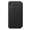 Husa Piele Naturala Folio Apple pt. iPhone XS Max, Black - MRX22ZM/A, Originala