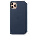 Husa Piele Naturala Folio Apple pt iPhone 11 Pro Max, Deep Sea Blue - MY1P2ZM/A, Originala