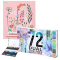 Set Carte de Colorat Antistres Botanic + Trusă 72 Carioci cu Vârfuri Duble - 96 pagini