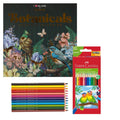 Set Carte de Colorat Antistres Mandala Botanicals + 12 Creioane Faber-Castell - 48 pagini, 140 g/m²