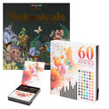Set Carte de Colorat Antistres Mandala Botanicals + Trusă 60 Creioane Premium - 48 pagini, 140 g/m²