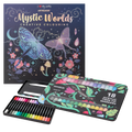 Set Carte de Colorat Antistres Mandala Mystic Worlds + Trusă 36 Markere Acrilice - 48 pagini, 140 g/m²