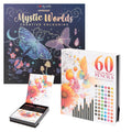Set Carte de Colorat Antistres Mandala Mystic Worlds + Trusă 60 Creioane Premium - 48 pagini, 140 g/m²