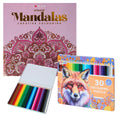 Set Carte de Colorat Antistres Mandala + Trusă 30 Creioane Premium - 48 pagini, 140 g/m²