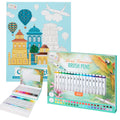 Set Carte de Colorat Antistres Urban + Trusă 40 Carioci cu Vârfuri Duble - 96 pagini