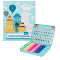 Set Carte de Colorat Antistres Urban + Trusă 50 Creioane Premium (8 Culori Neon) - 96 pagini