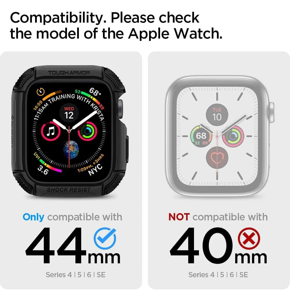 Husa Spigen Tough Armor - Apple Watch 4 5 6 & SE (44 mm) - Black - 062CS24477 - 8809613760439 - 7
