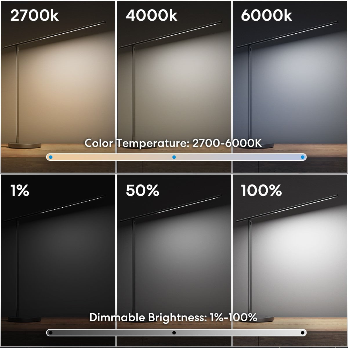 Lampa de Birou LED Smart Meross MDL100MHK - 10W 400lm 2700-6000K Protectie Ochi APP Apple HomeKit Google Alexa SmartThings - MDL110MHK(EU)
