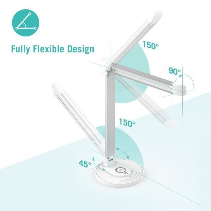 Lampa de Birou LED TaoTronics TT-DL036 - 12W 410 lm 5 Moduri & 7 Niveluri Luminozitate Incarcator Wireless Protectie Ochi Control Touch