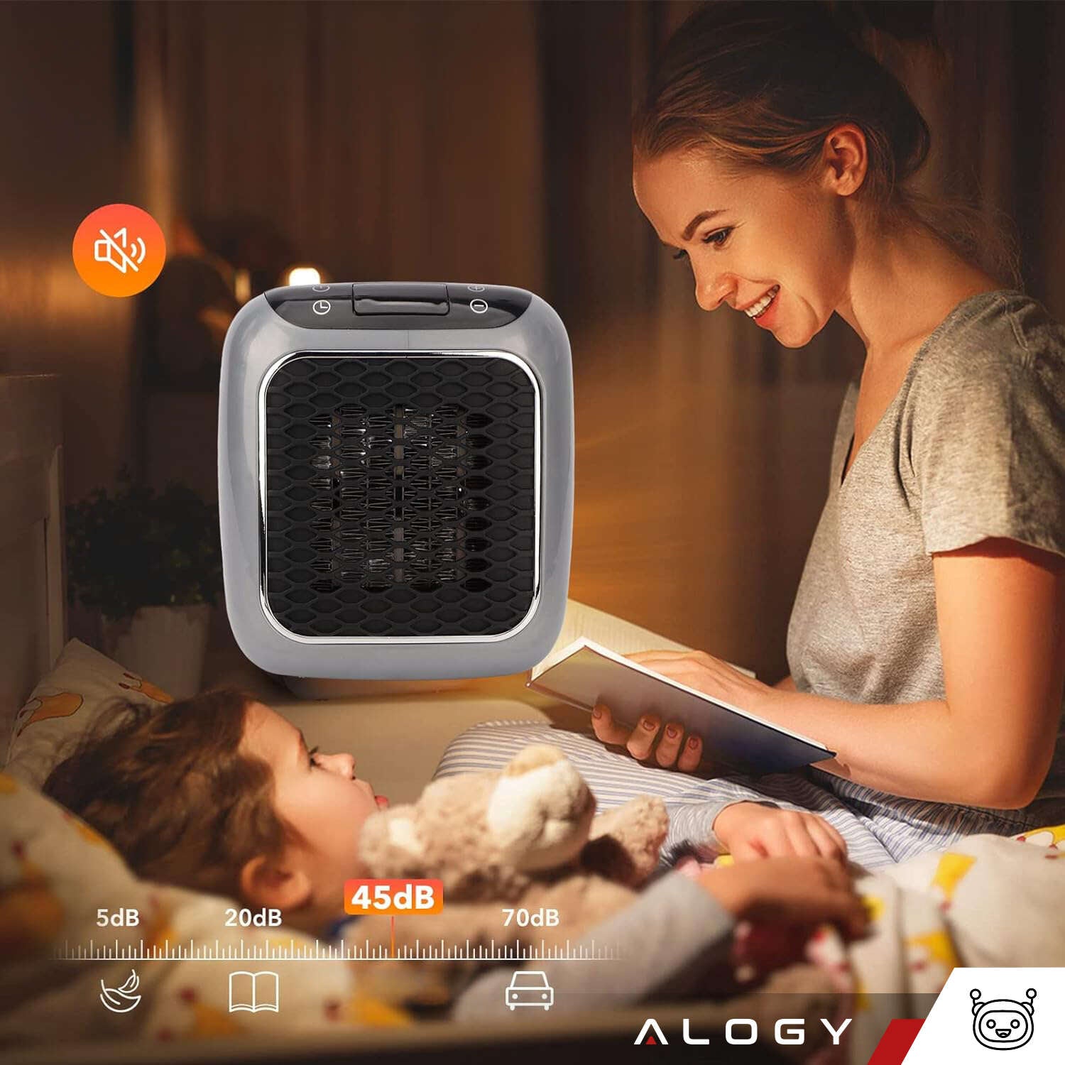 Aeroterma ceramica electrica Handy Heater Turbo 800 W - Priza 15° - 32° C Telecomanda Temporizator 12 ore 45 dB Zgomot - 71551