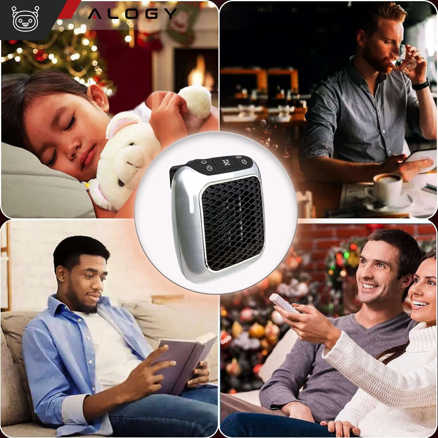 Aeroterma ceramica electrica Handy Heater Turbo 800 W - Priza 15° - 32° C Telecomanda Temporizator 12 ore 45 dB Zgomot - 71551