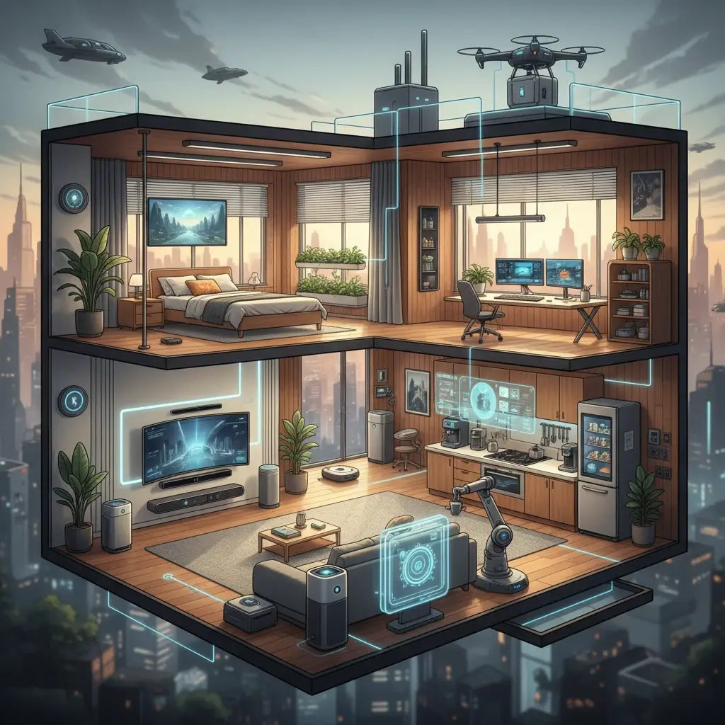 Professional illustration for article about Accesorii smart home: Transformă-ți casa în 2026