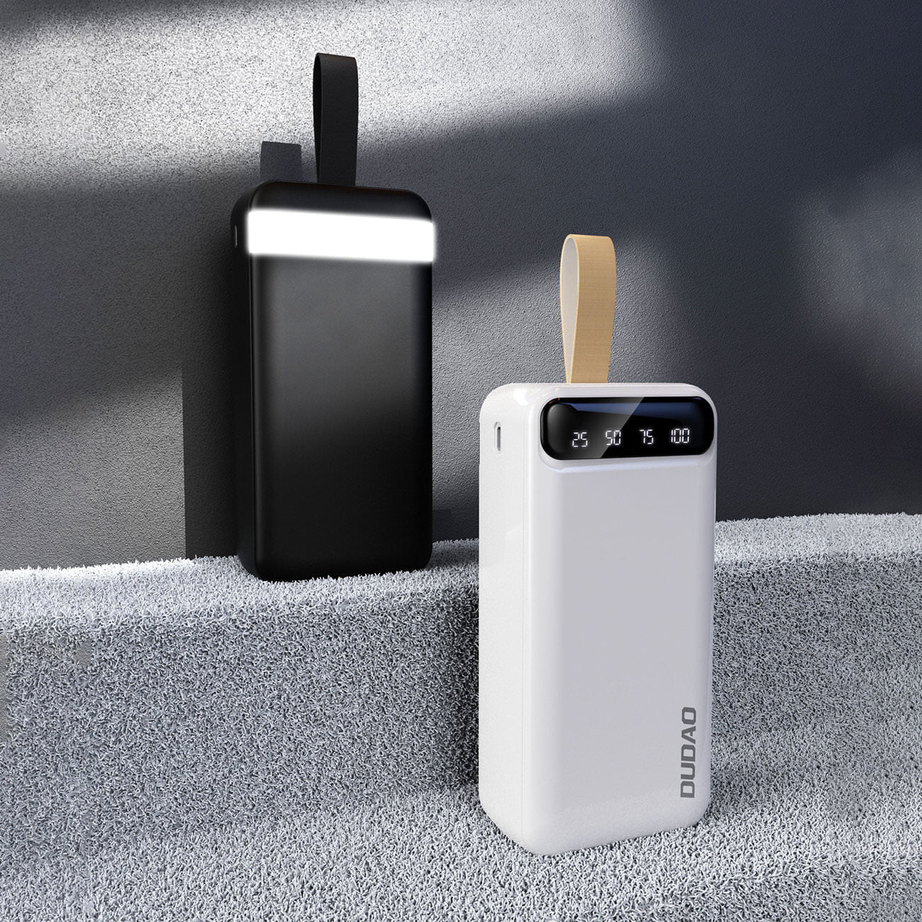 Baterie Externa Dudao K8s + 30000 mAh - 2 x USB USB-C Lanterna LED v2.0 - White - K8s + white2023 - 6973687240776