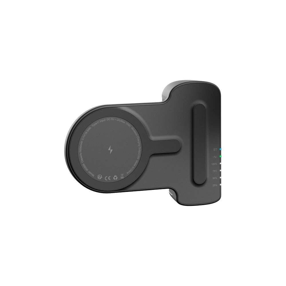 Baterie Externa Wireless MagSafe Veger SnapCam 5000 mAh - 5 W 20 PD QC 3.0 Maner cu Buton pentru Poze - Black - W0569 - 6970453558363 - 2