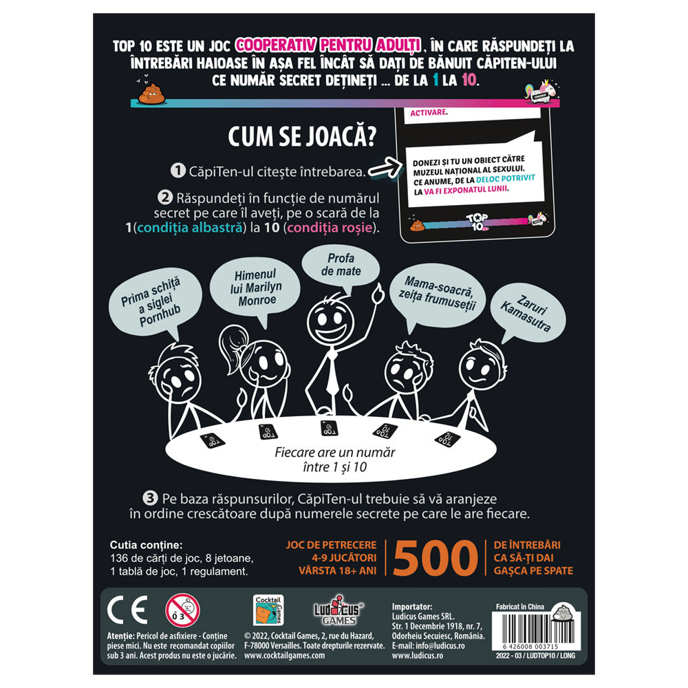 Board Game Top 10 18 + Limba Romana - 6426008003715 - 3