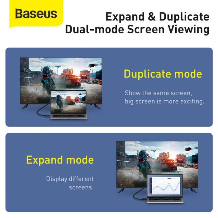 Cablu Adaptor HDMI la Baseus High Definition Series - 4K 60Hz HDR 18 Gbps - CAKGQ-A01 - 6953156222519 - 7