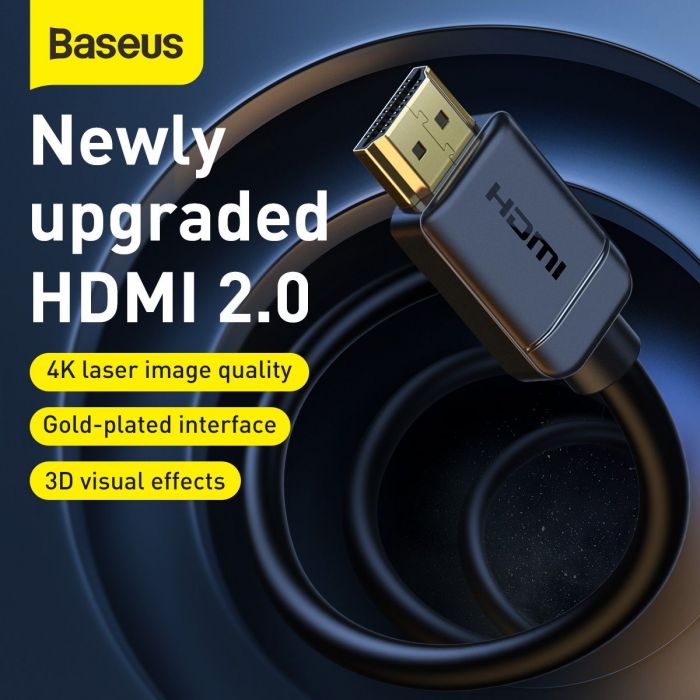 Cablu Adaptor HDMI la Baseus High Definition Series - 4K 60Hz HDR 18 Gbps - CAKGQ-A01 - 6953156222519 - 24