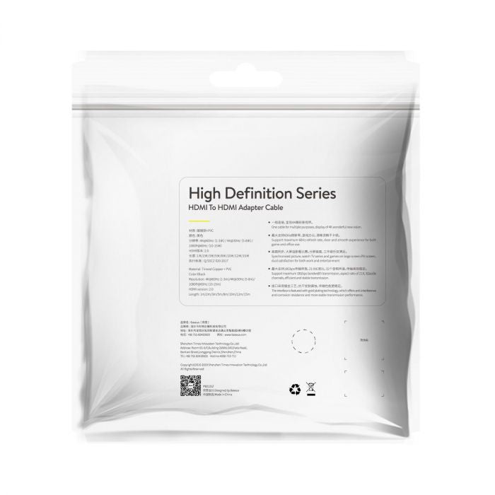 Cablu Adaptor HDMI la Baseus High Definition Series - 4K 60Hz HDR 18 Gbps - CAKGQ-A01 - 6953156222519 - 28