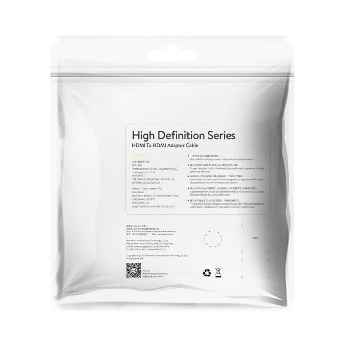Cablu Adaptor HDMI la Baseus High Definition Series - 4K 60Hz HDR 18 Gbps - CAKGQ-A01 - 6953156222519 - 9