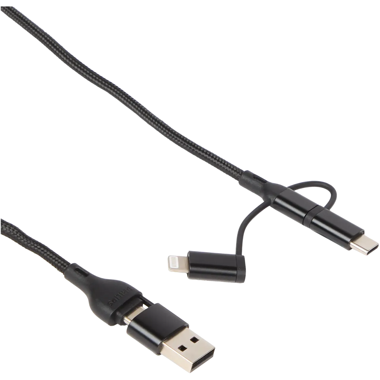 Cablu Incarcare & Date 6-in-1 Philips USB / USB-C la / Lightning / Micro-USB 1.5m Nylon Brodat - DLC1042T/10 - 4895229168725 - 3
