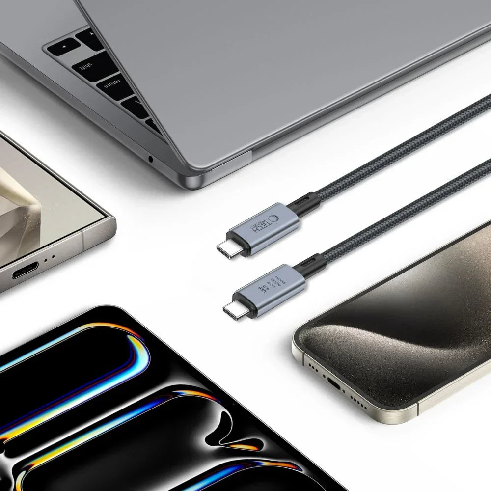 Cablu Incarcare & Date USB la USB-C 4.0 Tech-Protect UltraBoost Max - 240 W 5A Power Delivery 40Gb/s 4K/120Hz 8K/60Hz Aluminiu - YJ-0048