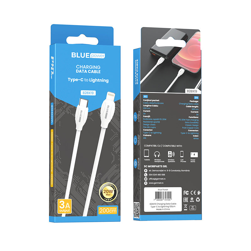 Cablu Incarcare & Date USB-C la Lightning Blue Power - 1m 20W Delivery 3A - B1BX19 - 7348008757193 - 8