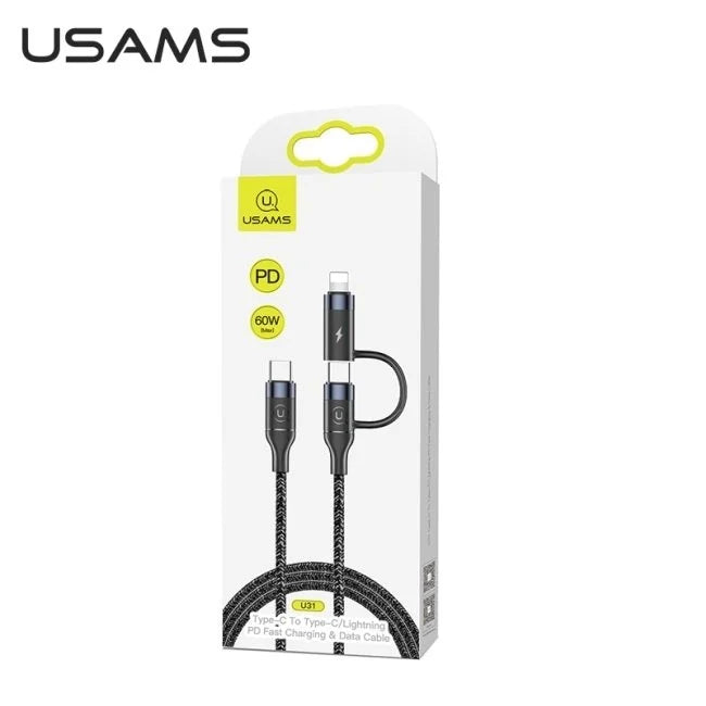 Cablu Incarcare & Date USB-C la / Lightning USAMS - 1.2m 60W Power Delivery - SJ403USB01 - 6958444984582 - 4