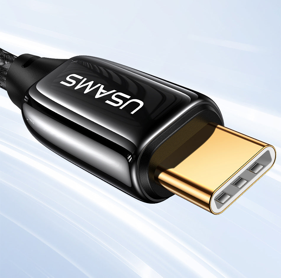 Cablu Incarcare & Date USB-C la USAMS U82 - 240W Power Delivery 3.1 5A Nylon Brodat - SJ580USB01 - 6958444901473 - 9
