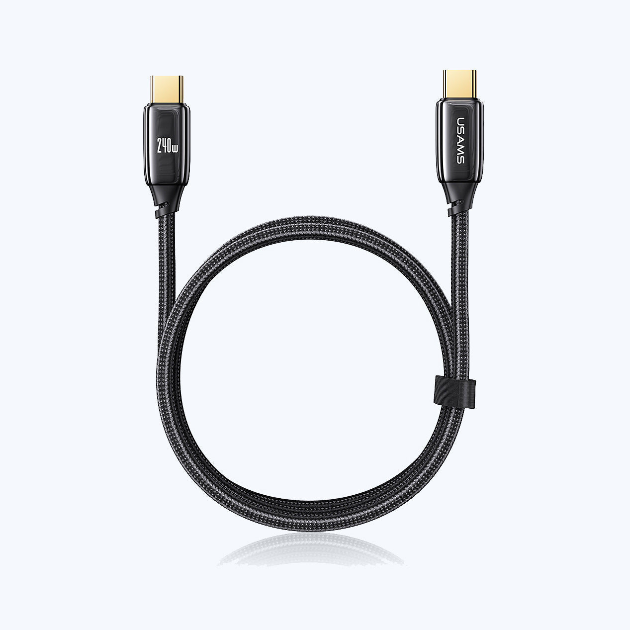 Cablu Incarcare & Date USB-C la USAMS U82 - 240W Power Delivery 3.1 5A Nylon Brodat - SJ580USB01 - 6958444901473 - 2