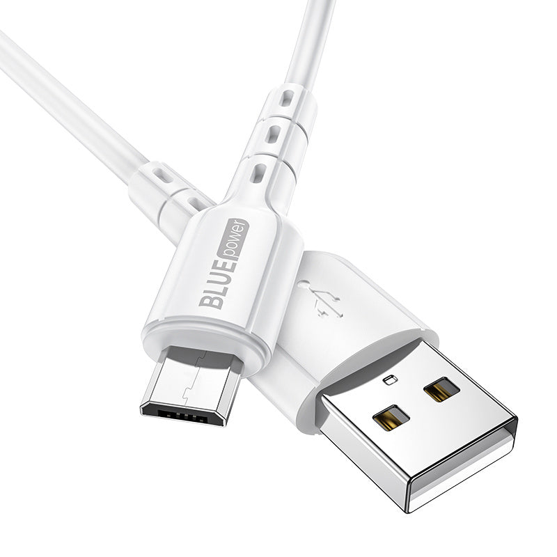 Cablu Incarcare & Date USB la Micro-USB Blue Power - 1m 18W Quick Charge 2.0/3.0 2.4A - BMDU01 - 7348008757544 - 2