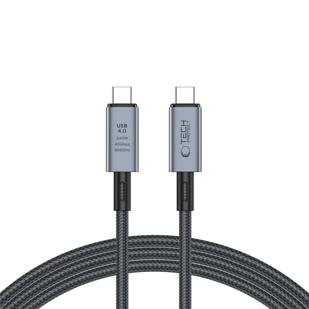Cablu Incarcare & Date USB la USB-C 4.0 Tech-Protect UltraBoost Max - 240 W 5A Power Delivery 40Gb/s 4K/120Hz 8K/60Hz Aluminiu - YJ-0048