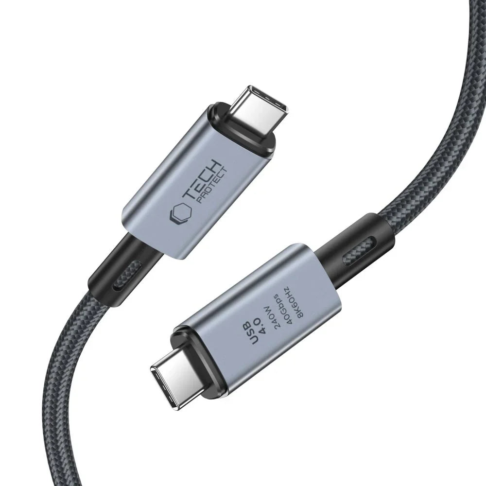 Cablu Incarcare & Date USB la USB-C 4.0 Tech-Protect UltraBoost Max - 240 W 5A Power Delivery 40Gb/s 4K/120Hz 8K/60Hz Aluminiu - YJ-0048