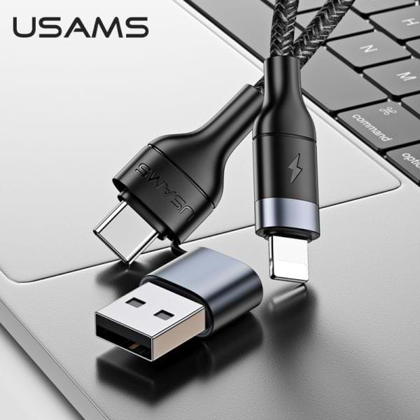 Cablu Incarcare & Date USB / USB-C la Lightning USAMS - 1.2m 30W Power Delivery - SJ404USB01 - 6958444984605 - 2