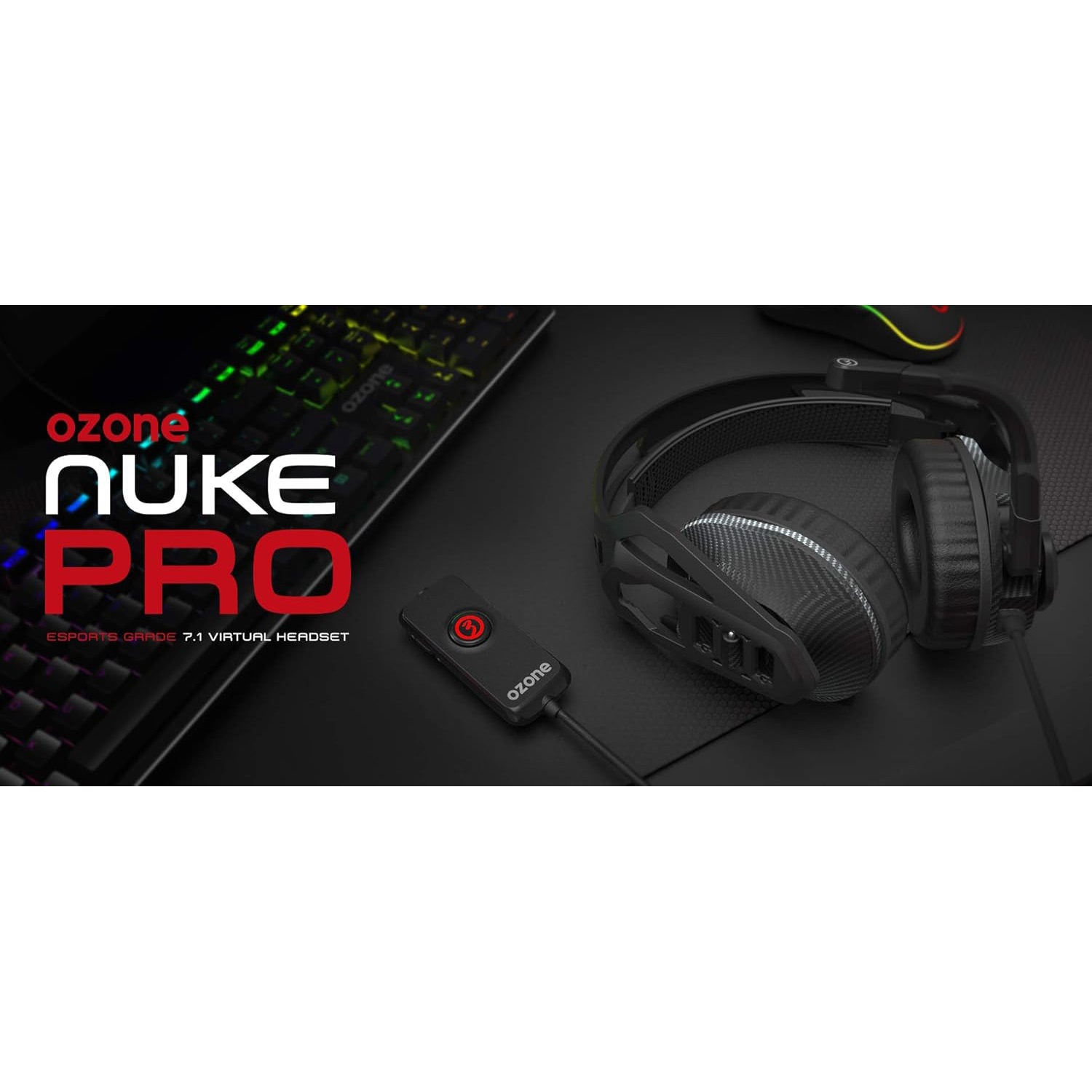 Casti Gaming On-Ear cu fir Ozone Nuke Pro 7.1 - 3.5 mm Sound Card Drivere 50 Microfon Rabatabil - OZNUKEPRO - 8436532168512 - 8