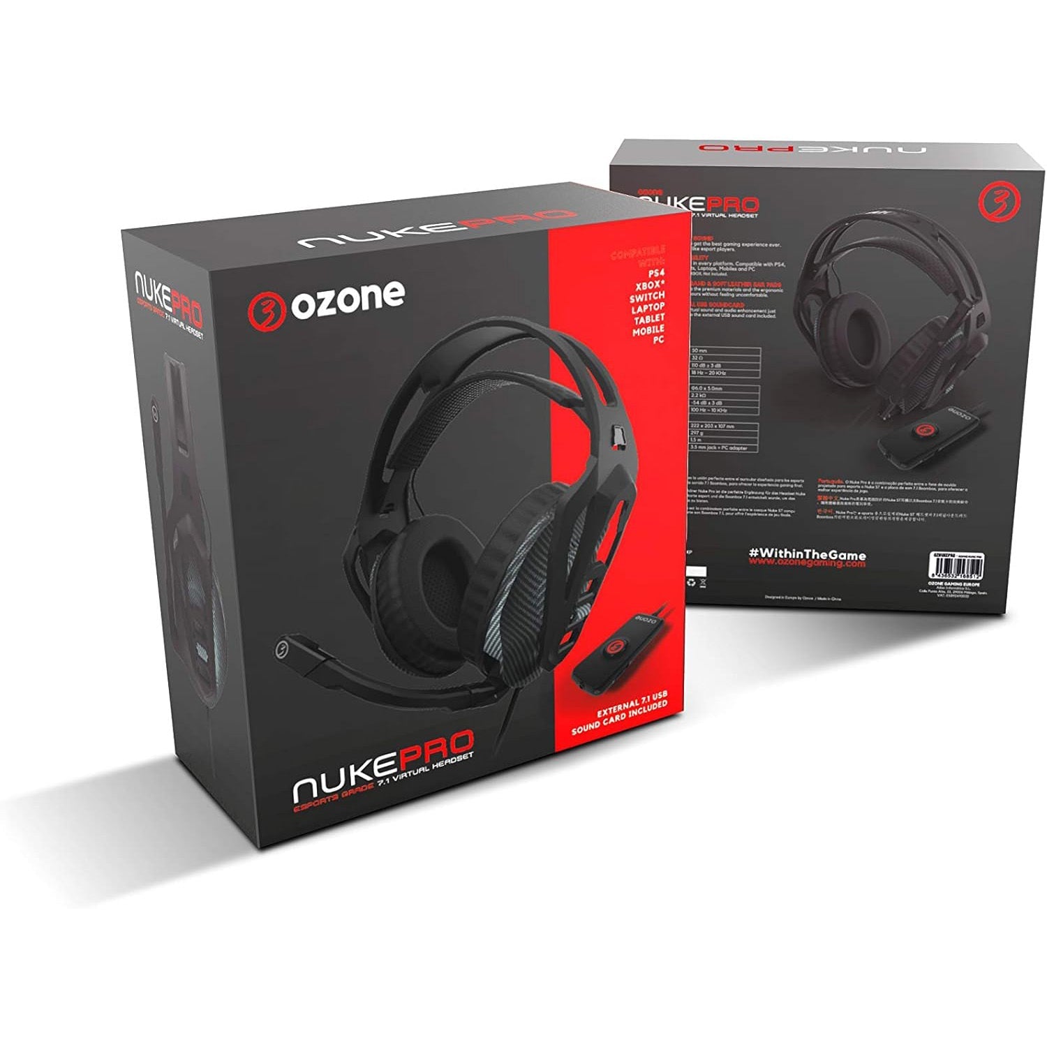 Casti Gaming On-Ear cu fir Ozone Nuke Pro 7.1 - 3.5 mm Sound Card Drivere 50 Microfon Rabatabil - OZNUKEPRO - 8436532168512 - 9