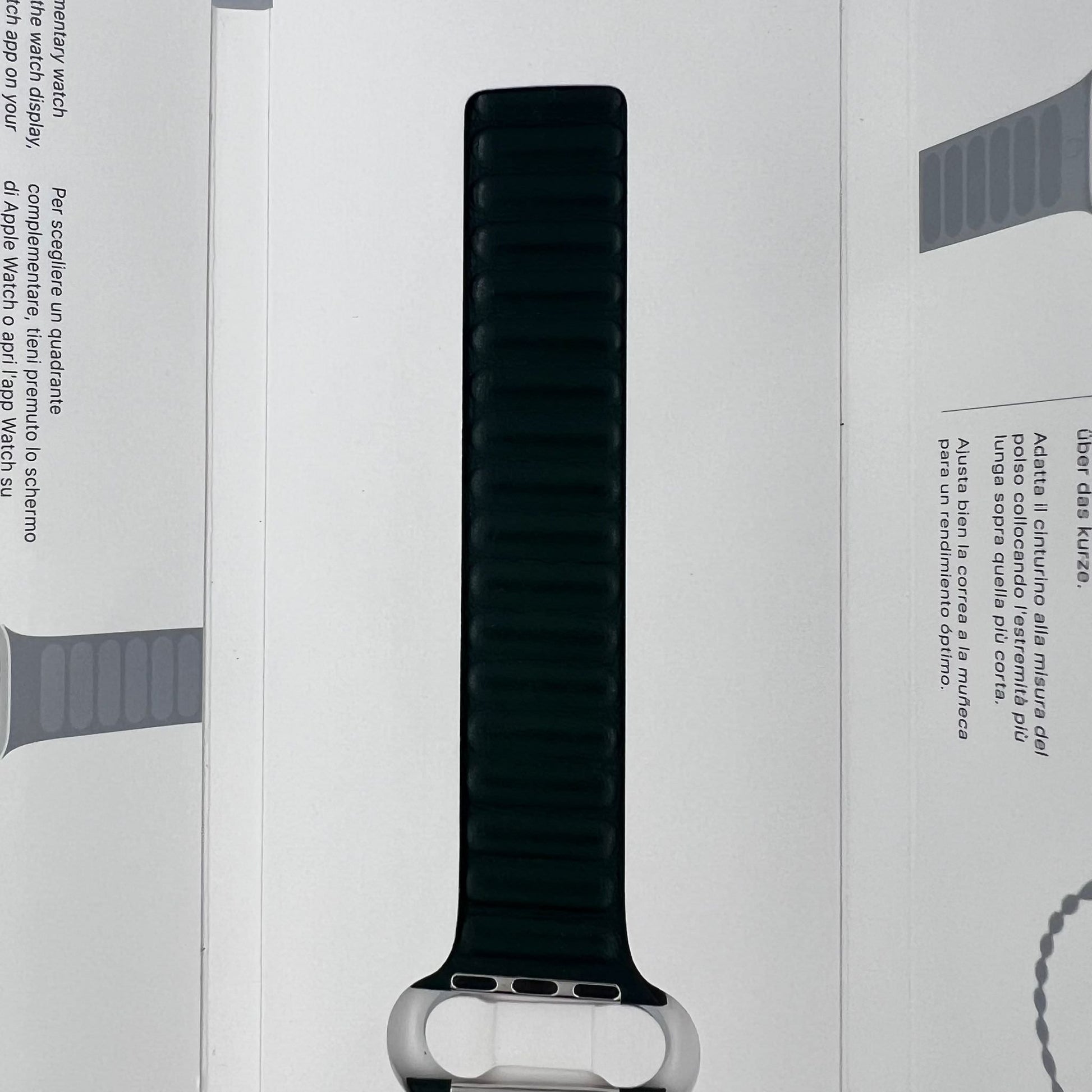 Curea Originala Piele Naturala Link Apple Watch ML7Q3ZM/A - 41/40/38 mm M/L Sequoia Green Resigilat - 194252645710 - 8