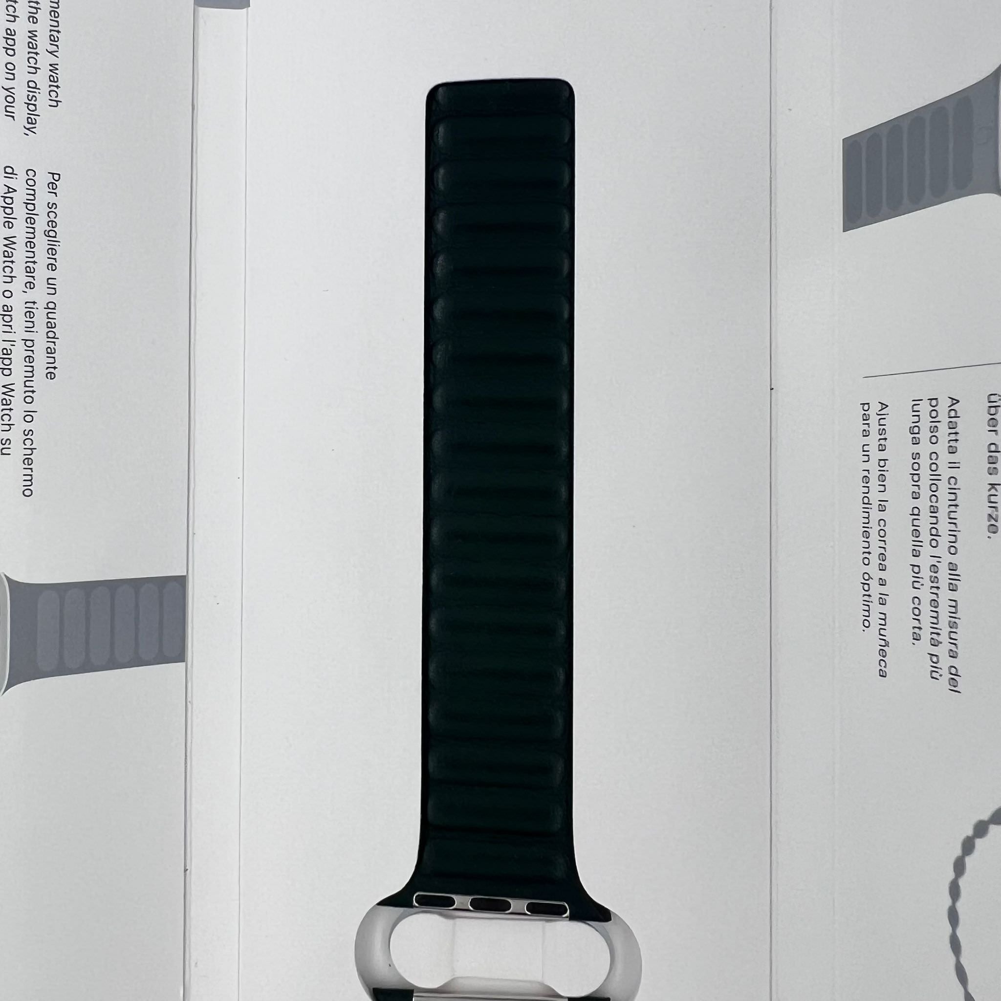 Curea Originala Piele Naturala Link Apple Watch ML7Q3ZM/A - 41/40/38 mm M/L Sequoia Green Resigilat - 194252645710 - 8