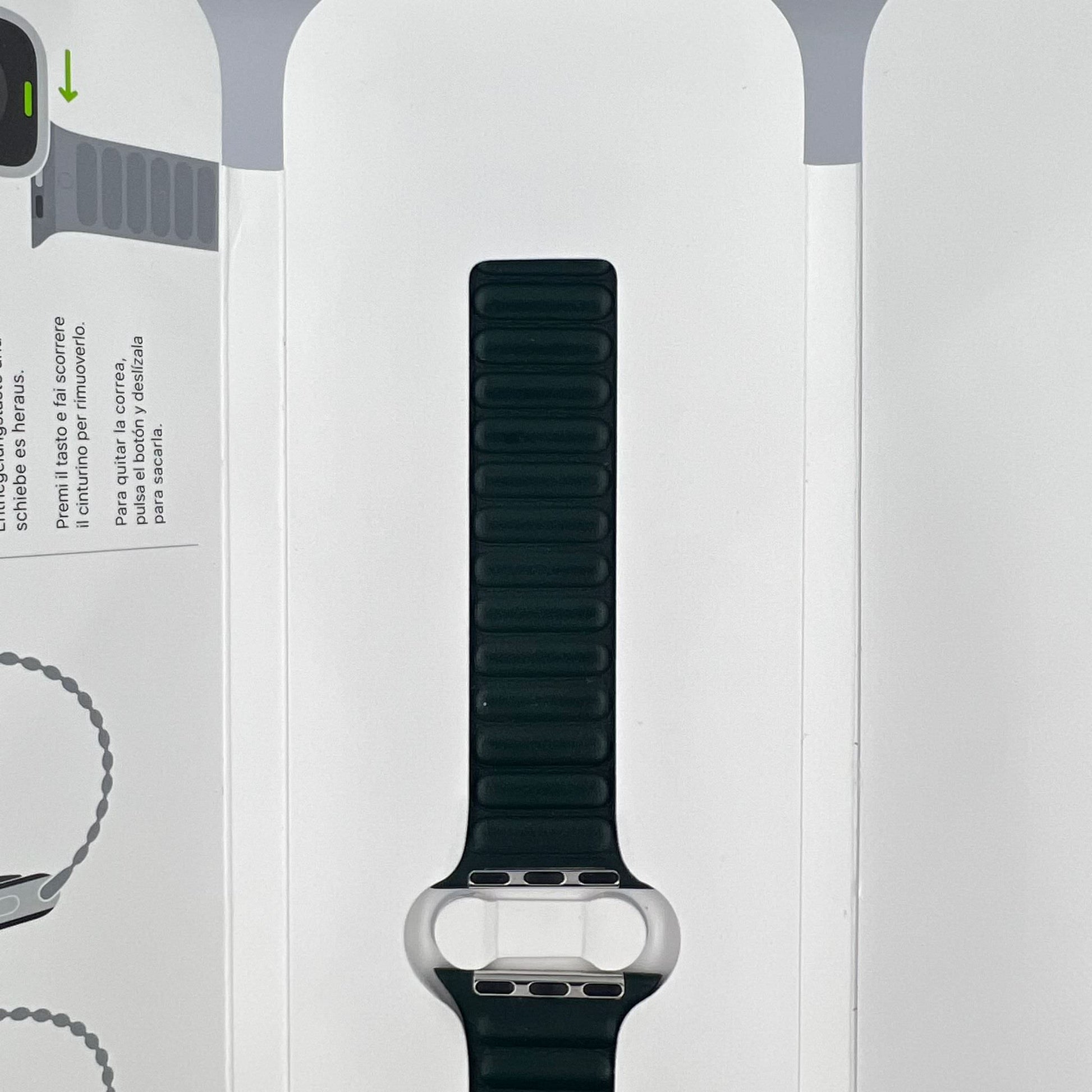 Curea Originala Piele Naturala Link Apple Watch ML7Q3ZM/A - 41/40/38 mm M/L Sequoia Green Resigilat - 194252645710 - 9