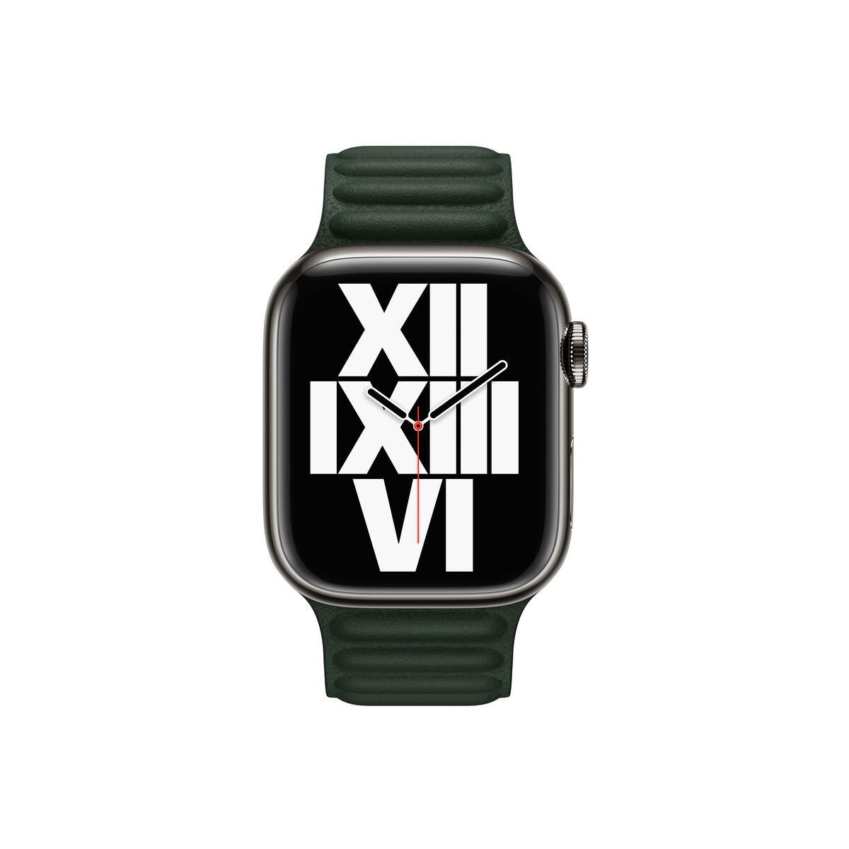 Curea Originala Piele Naturala Link Apple Watch ML7Q3ZM/A - 41/40/38 mm M/L Sequoia Green Resigilat - 194252645710 - 2
