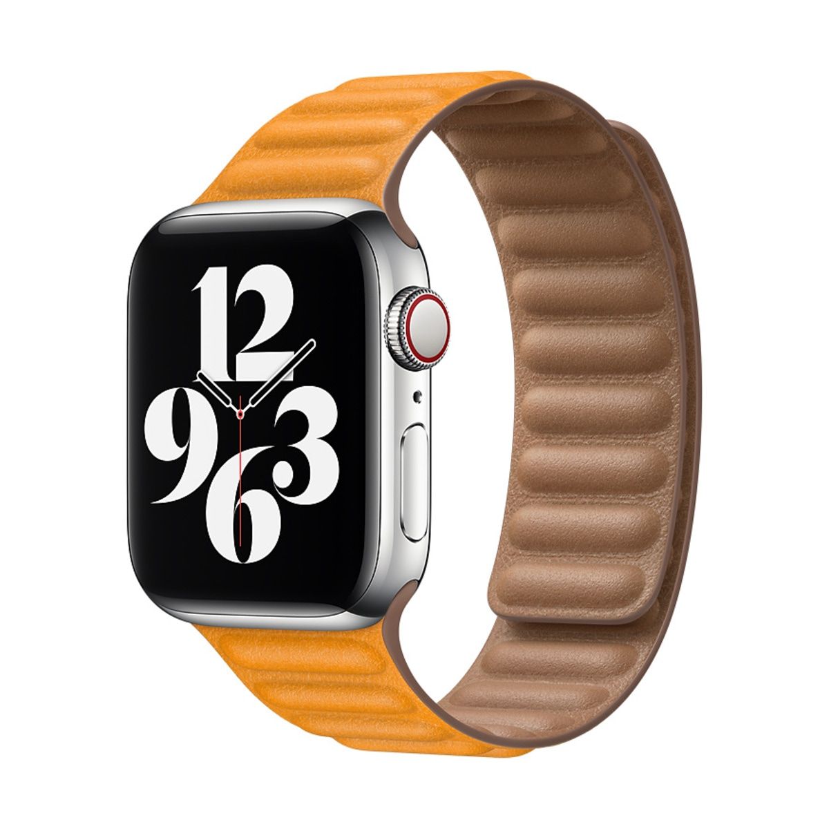 Curea Piele Naturala Link Apple Watch 41/40/38 mm M/L California Poppy - MY9E2AM/A Originala - 190199718197 - 1