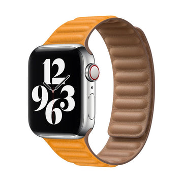 Curea Piele Naturala Link Apple Watch 41/40/38 mm M/L California Poppy - MY9E2AM/A Originala - 190199718197 - 1