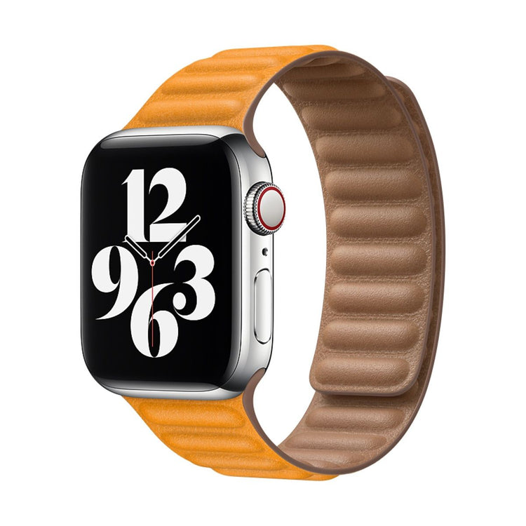 Curea Piele Naturala Link Apple Watch 41/40/38 mm M/L California Poppy - MY9E2AM/A Originala - 190199718197 - 1