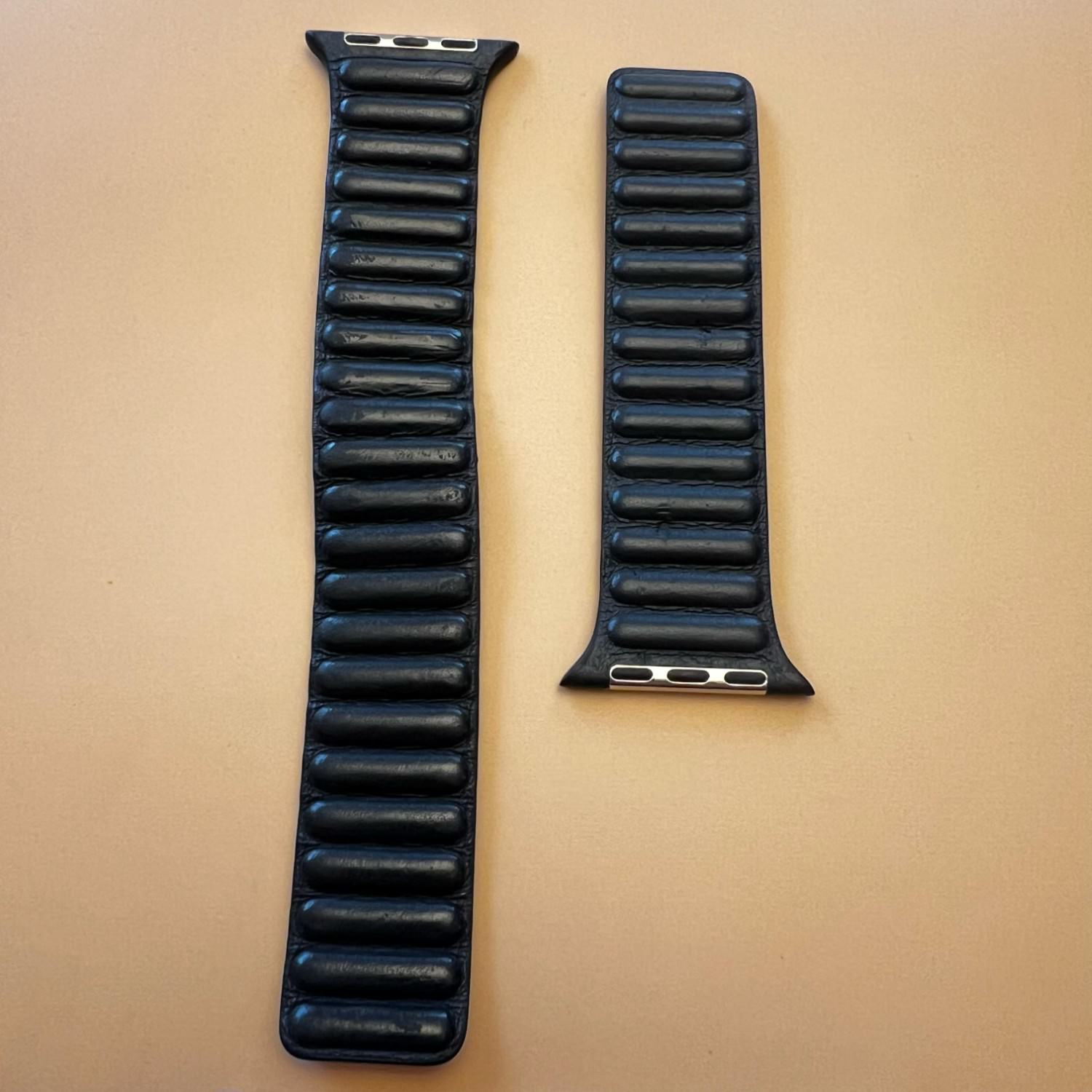 Curea Piele Naturala Link Apple Watch 45/44/42 mm M/L Midnight - ML823ZM/A Originala Resigilat - ML823ZM/A-C - 194252646113 - 6