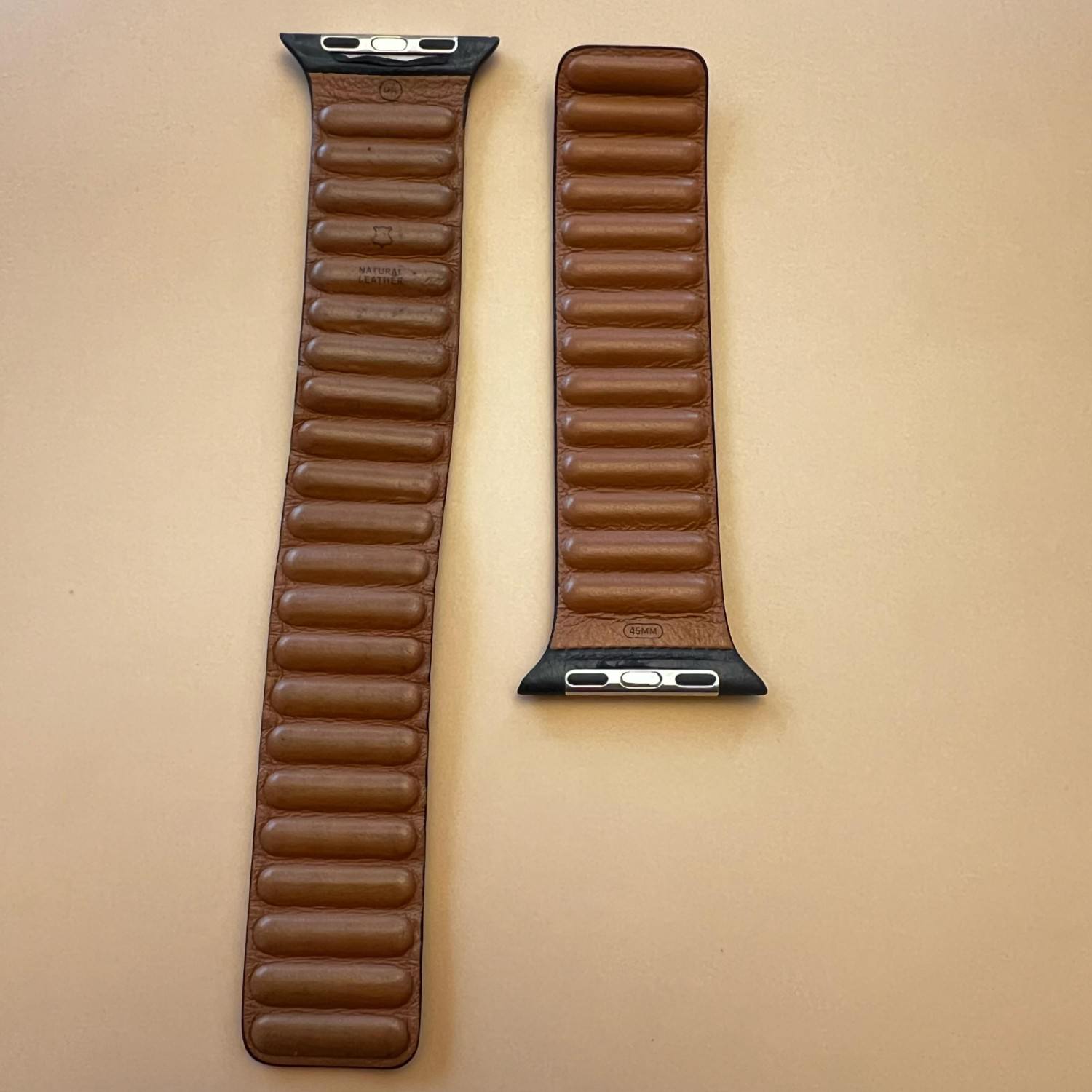 Curea Piele Naturala Link Apple Watch 45/44/42 mm M/L Midnight - ML823ZM/A Originala Resigilat - ML823ZM/A-C - 194252646113 - 7
