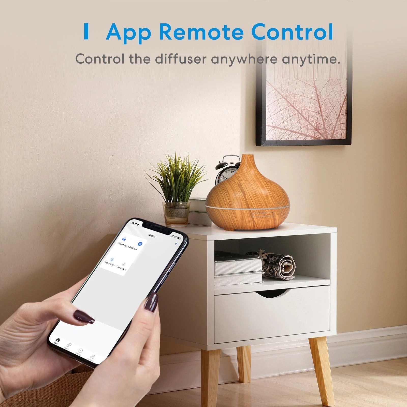 Difuzor Ultrasonic Aromaterapie Meross MOD150HK(EU) Smart WiFi - Pana la 14h Apple HomeKit Alexa Google Control App Timer 2 Moduri LED