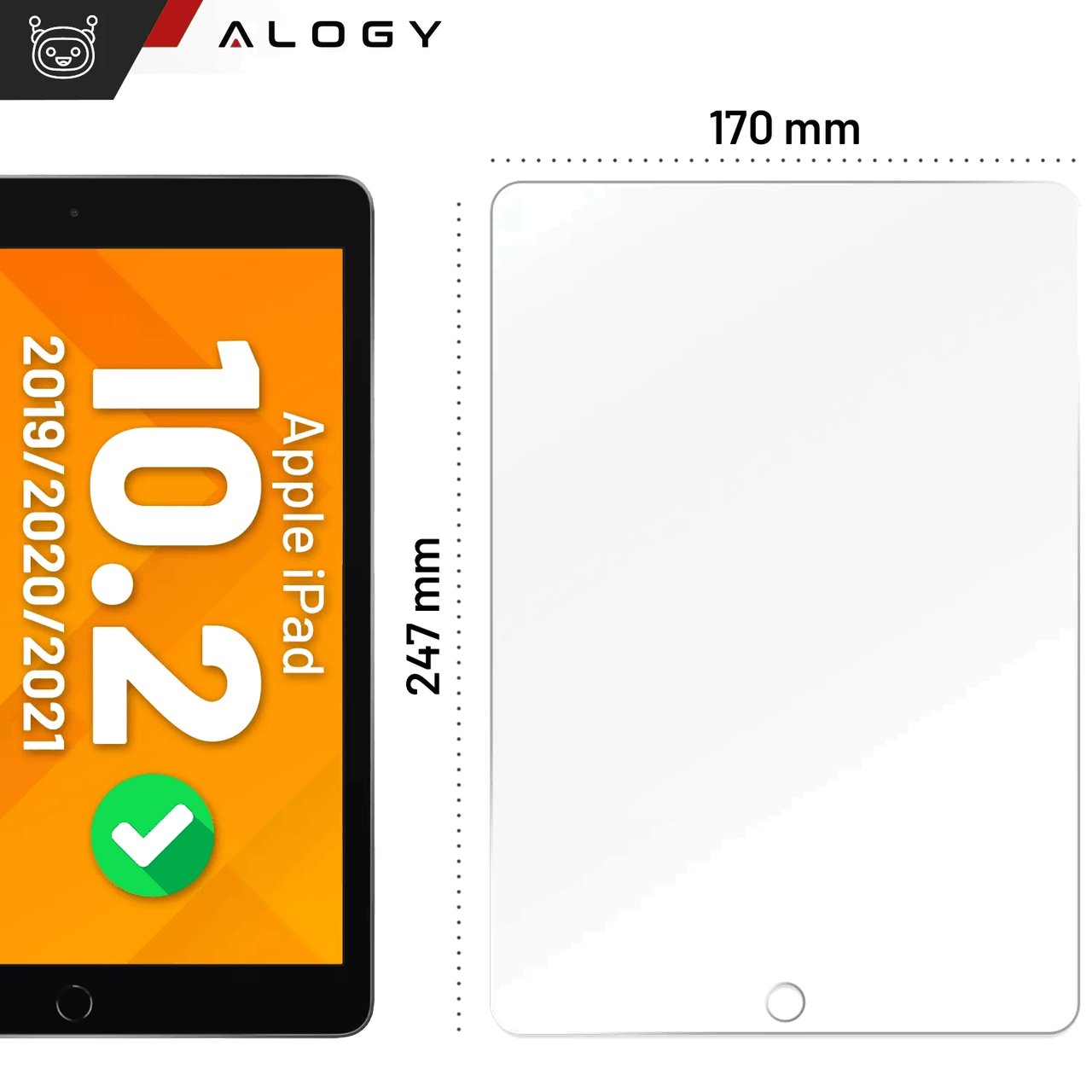 Folie Sticla Securizata 9H Alogy Ecran iPad 9 8 & 7 - 8216 - 5907765607480 - 2