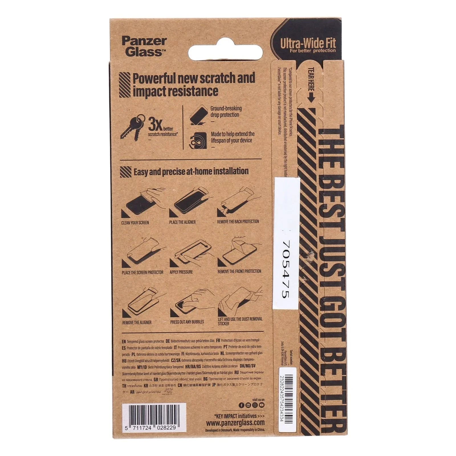 Folie Sticla Securizata Ecran PanzerGlass Re:fresh pt. iPhone 15 Pro - Ultra Wide Fit Kit Montare Platinum Strength Protectie la Zgarieturi