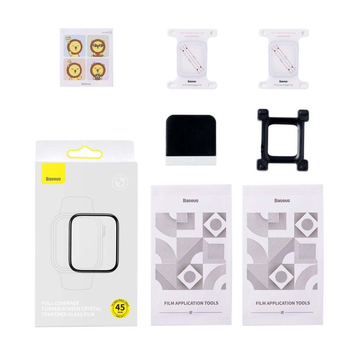 Folie Sticla Securizata Flexibila 2 buc. Baseus iWatch Crystal 0.2 mm Ecran Curbat pt. Apple Watch 8 / 7 45 - SGWJ010301 - 6932172618964