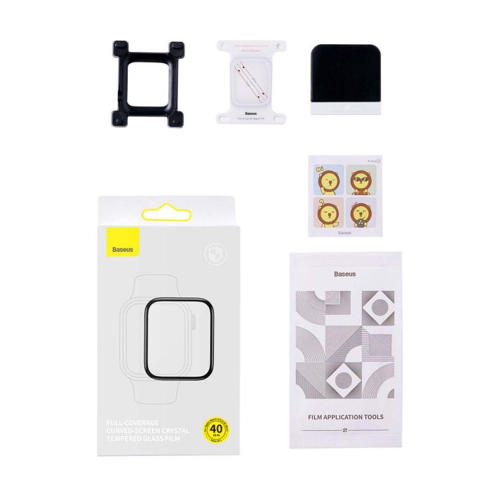 Folie Sticla Securizata Flexibila Baseus iWatch Crystal 0.2 mm Ecran Curbat pt. Apple Watch SE / 6 / 5 / 4 40 - SGWJ010401 - 6932172618971