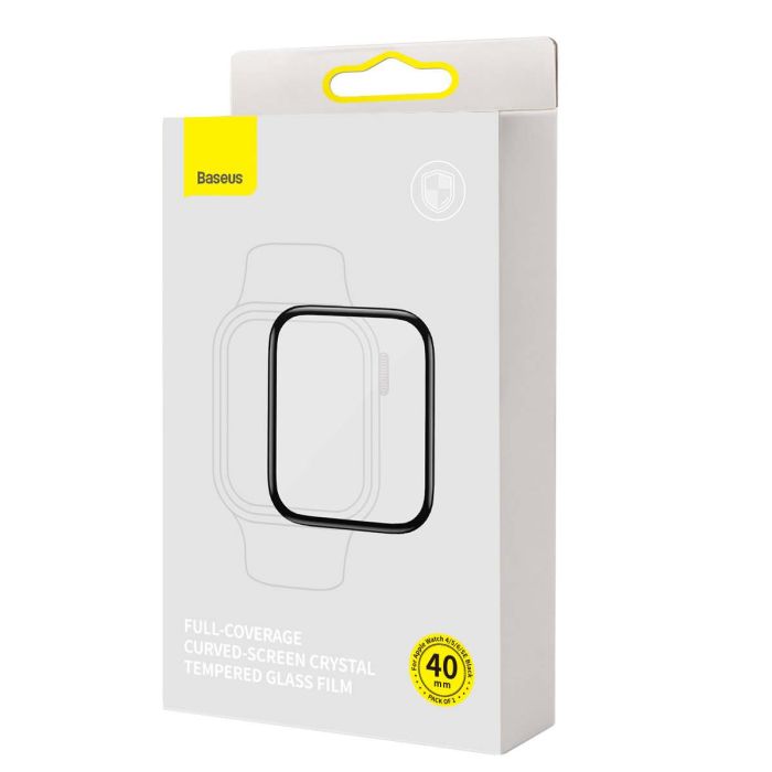 Folie Sticla Securizata Flexibila Baseus iWatch Crystal 0.2 mm Ecran Curbat pt. Apple Watch SE / 6 / 5 / 4 40 - SGWJ010401 - 6932172618971